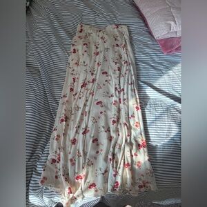 SOLD American Eagle Outfitters Floral Maxi Skirt - Cream and Red